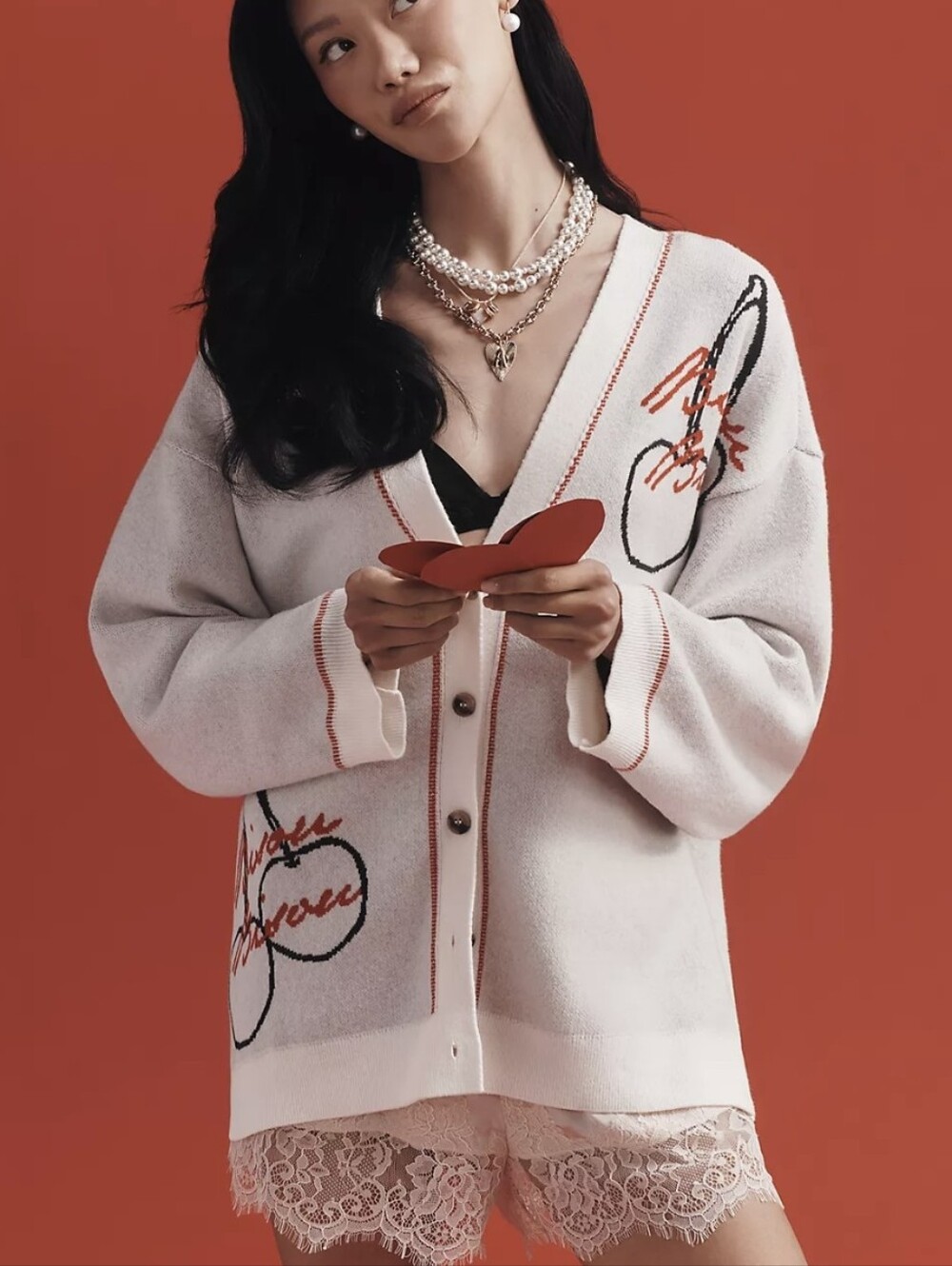 NWT Anthropologie LyreBird X Jordan Nickson Cardigan Sweater-Ivory